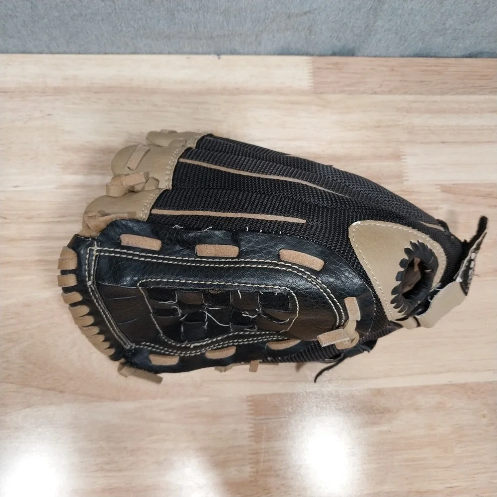Adidas Youth Baseball Glove Eazy Close Synthetic Leather 11.5 Inch Black Tan